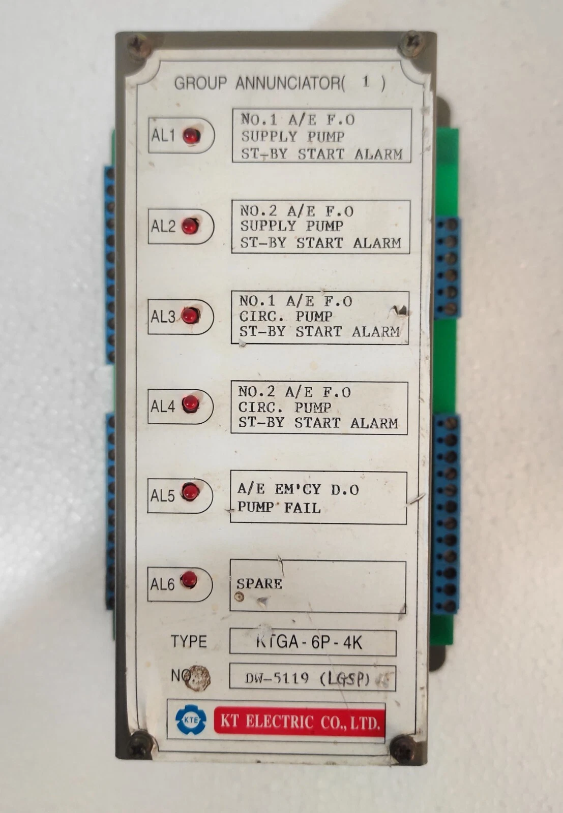 KT ELECTRIC KTGA-6P-4K GROUP ANNUCIATOR